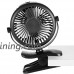 BLUBOON Mini Clip on Stroller Fan Battery Operated USB Bed Fan with LED Lights Rechargeable Battery (Black-DSF) - B07DJZ6WTZ